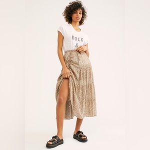 Spell Designs Frankie peasant skirt in Cheetah size small